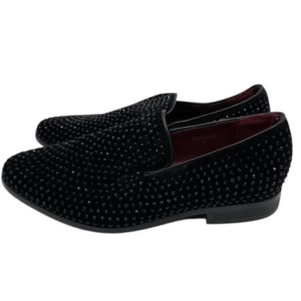 Alberto Fellini Black Studded Smoking Loafer Driving Slipper Formal Tuxedo sz 9